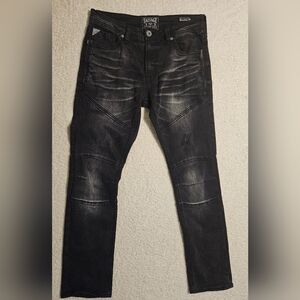 Salvage for Buckle Havoc Skinny Black Stonewash Slim Fit Skinny Jeans 34×32 Mens
